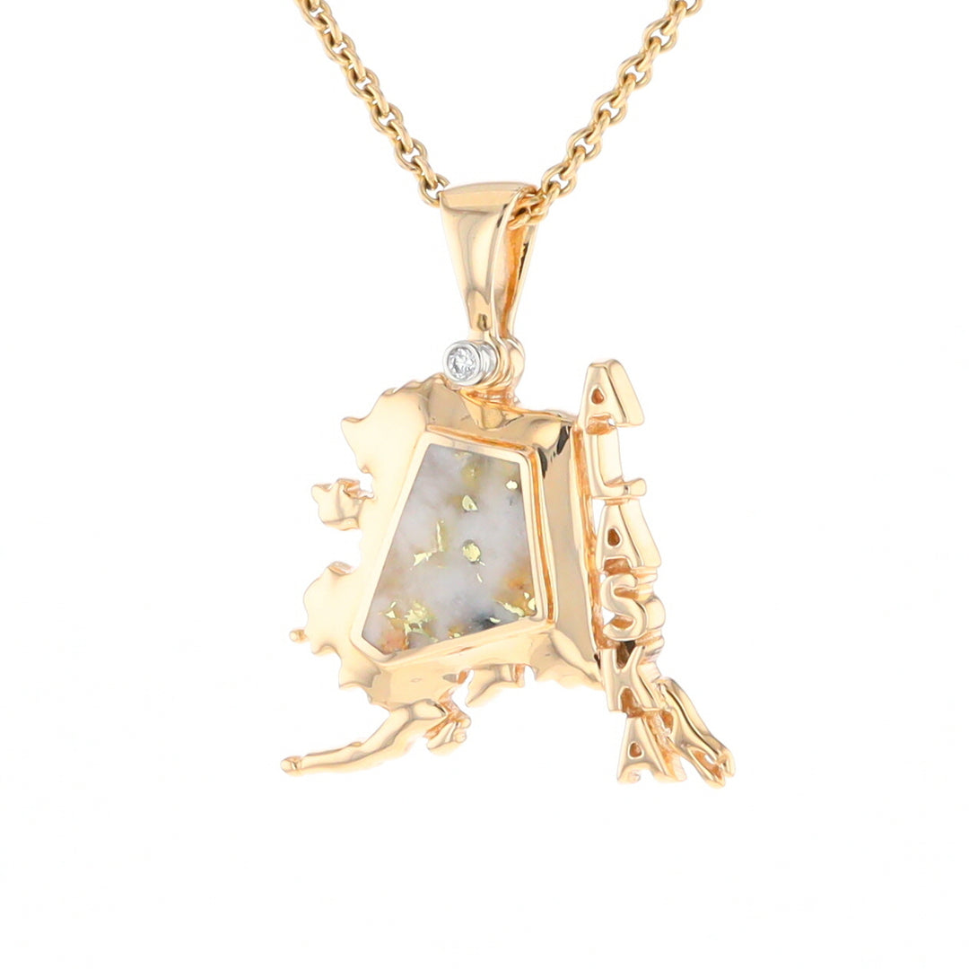 Alaska Gold Quartz Inlaid Pendant