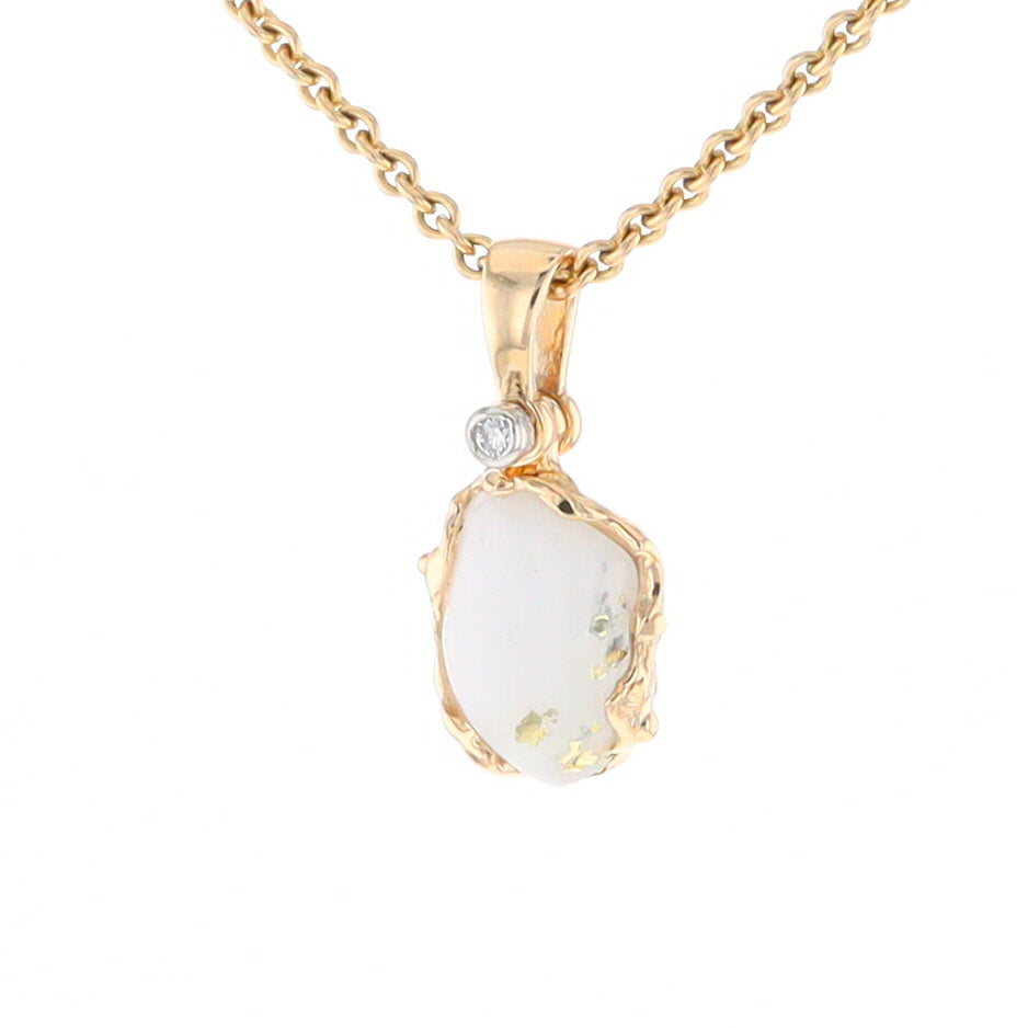 Gold Quartz Freeform Pendant (G2)