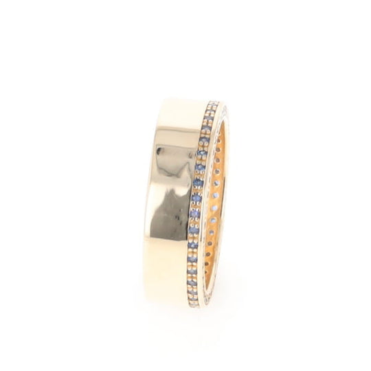 Men's Blue Sapphire Wedding Band Contemporary Design