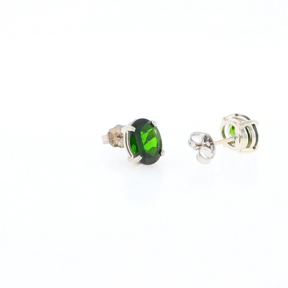 Chrome Diopside Solitaire Studs