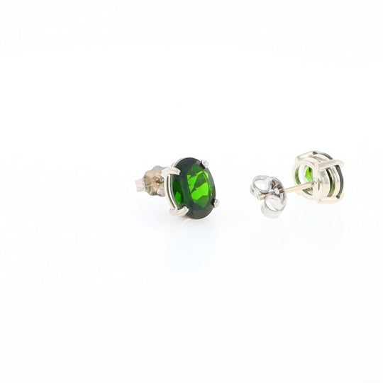 Chrome Diopside Solitaire Studs