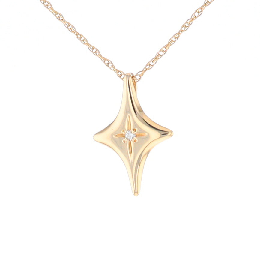 North Star Pendant Diamond Solitaire