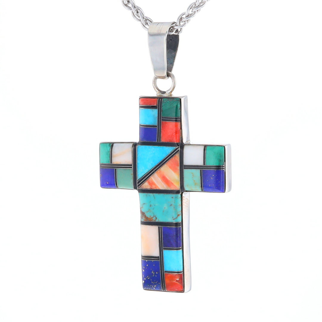 Multi-Stone Mosaic Cross