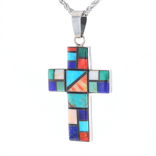 Multi-Stone Mosaic Cross