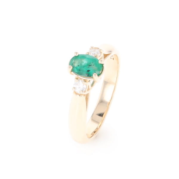 Emerald Three-Stone Trellis Ring