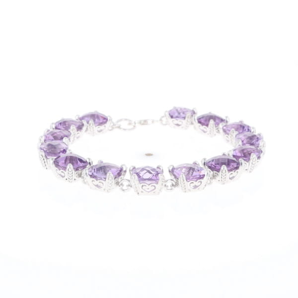 Amethyst Bracelet With Silver Filigree