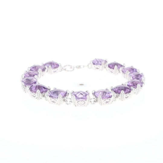Amethyst Bracelet With Silver Filigree