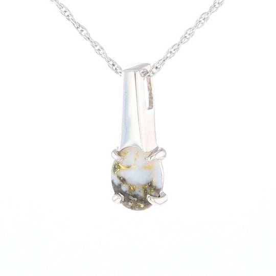 Gold Quartz Cabochon Pendant