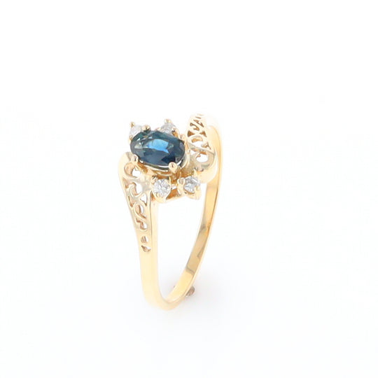 Oval Sapphire Diamond Bypass Ring