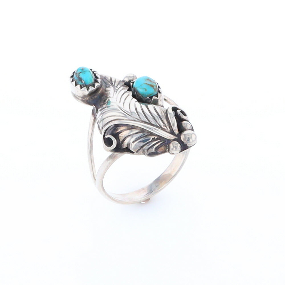 Native Turquoise Feather Ring