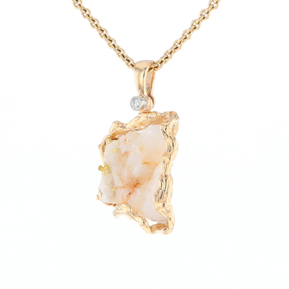 Rough Gold Quartz Freeform Pendant