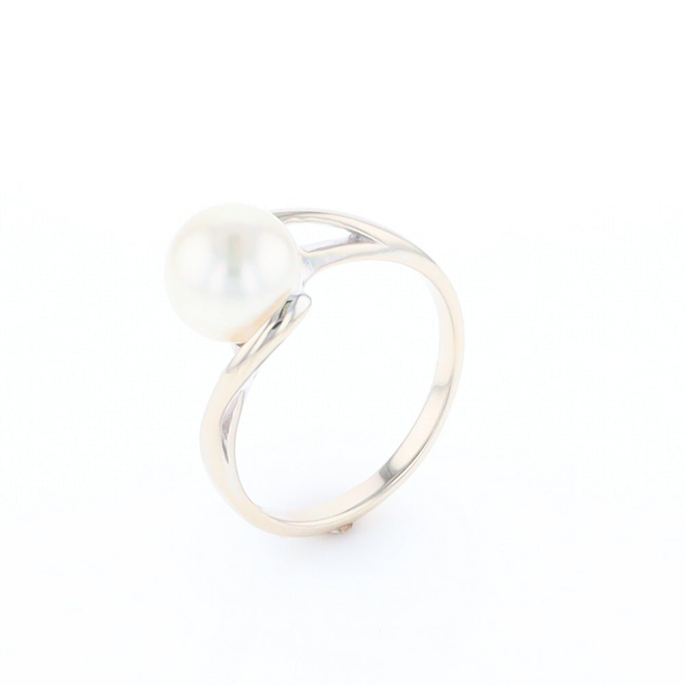 Pearl Solitaire Bypass Ring
