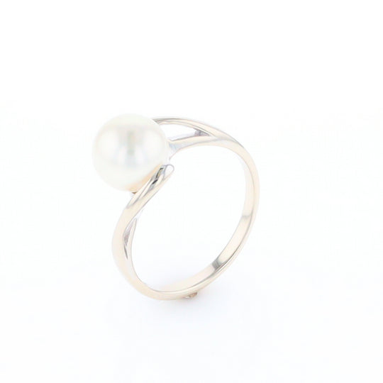 Pearl Solitaire Bypass Ring