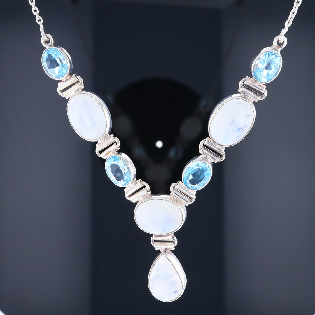 Moonstone & Blue Topaz Necklace