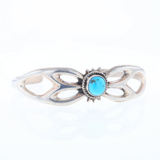 Native Silver Turquoise Butterfly Cuff Bracelet