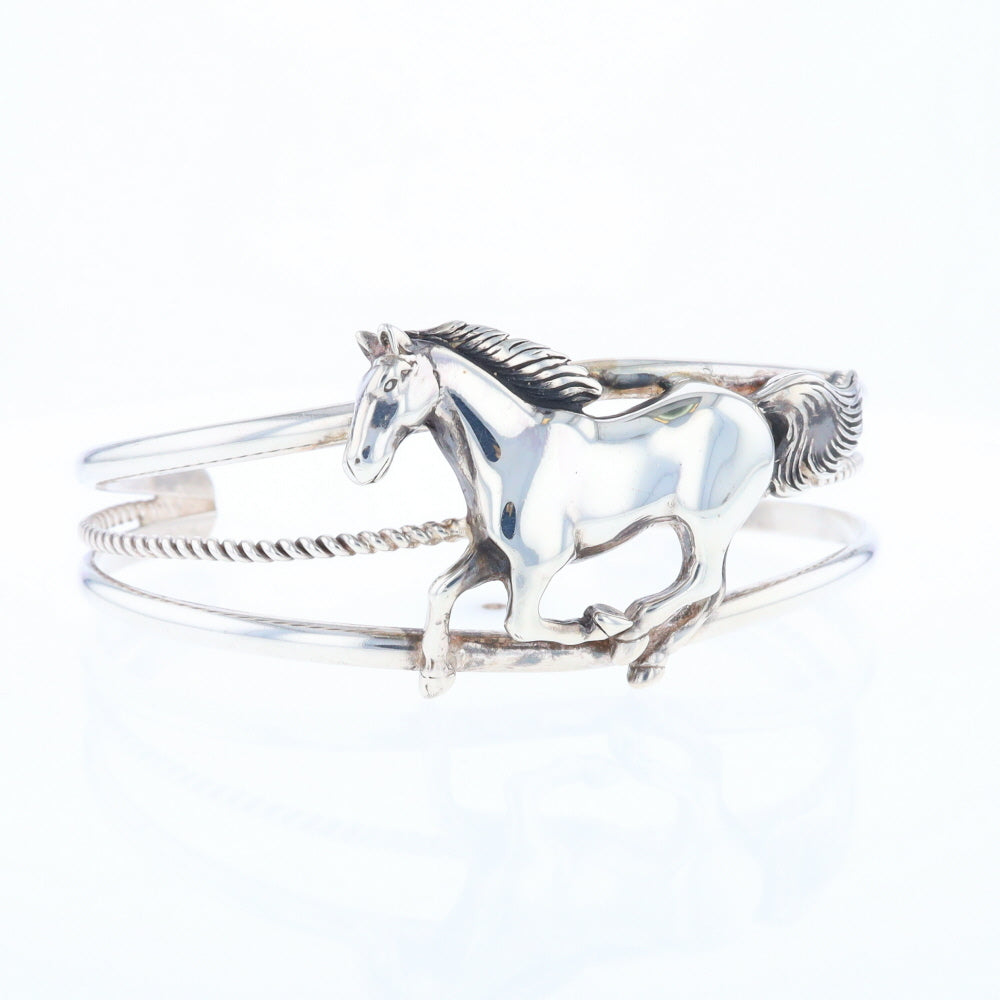 Silver Horse Native Cuff Bracelet