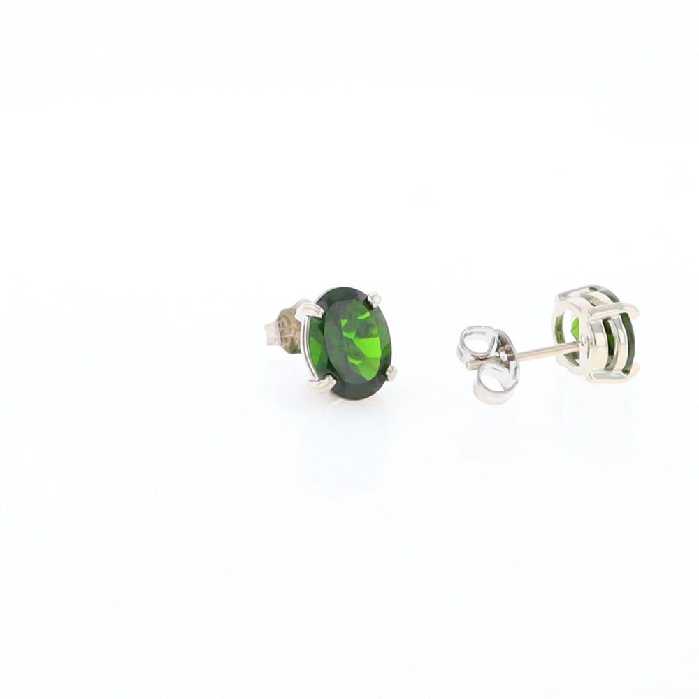 Chrome Diopside Solitaire Studs