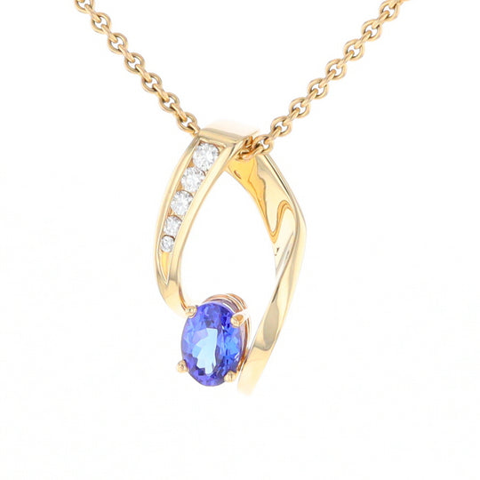 Synthetic Sapphire & Diamond Slide Pendant