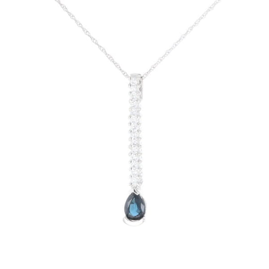 Pear Blue Sapphire Drop Pendant