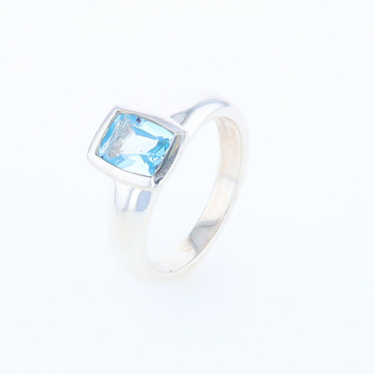 Bezel Blue Topaz Ring