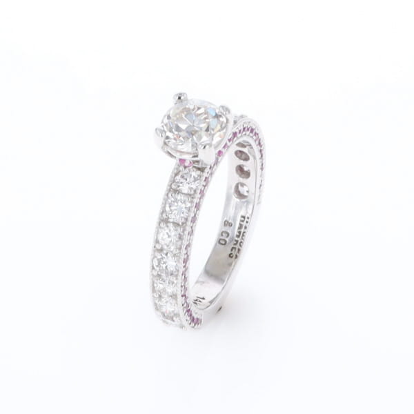 Diamond and Pink Sapphire Engagement Ring