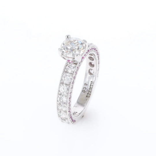Diamond and Pink Sapphire Engagement Ring