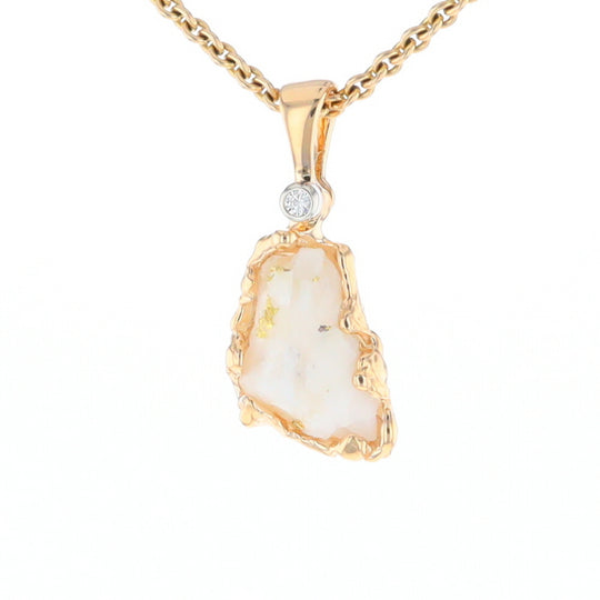 Rough Gold Quartz Freeform Pendant