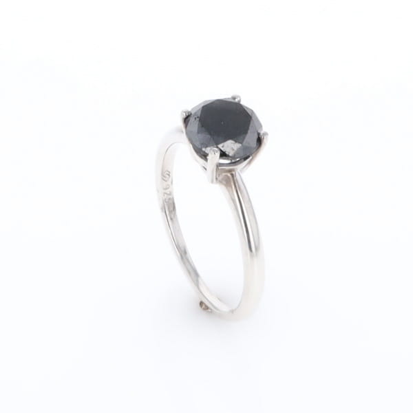 Black Diamond Solitaire Ring