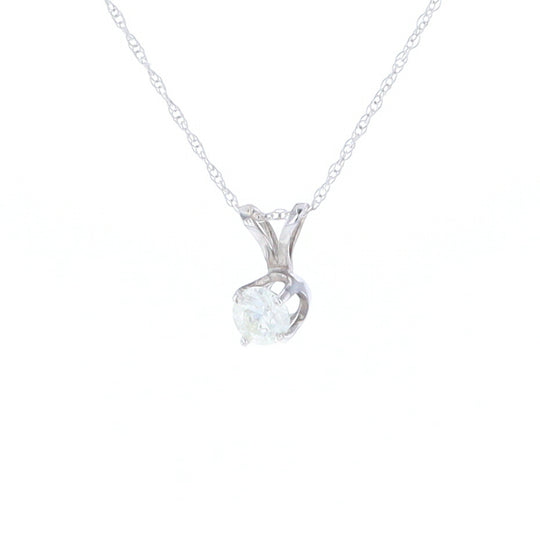 White Gold Solitaire Diamond Pendant