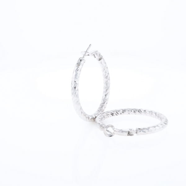 Diamond Cut Hoop Earrings