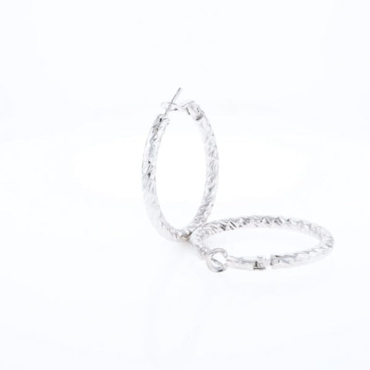 Diamond Cut Hoop Earrings