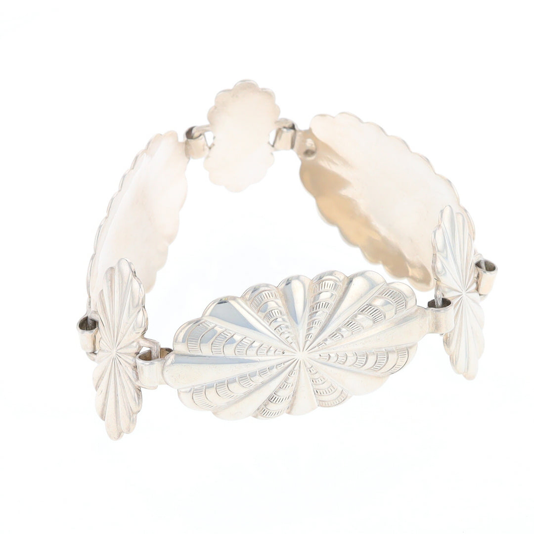 Sterling Silver Native American Style Concho Bracelet