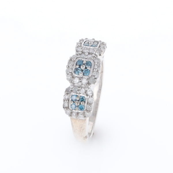 Triple Diamond Halo Ring