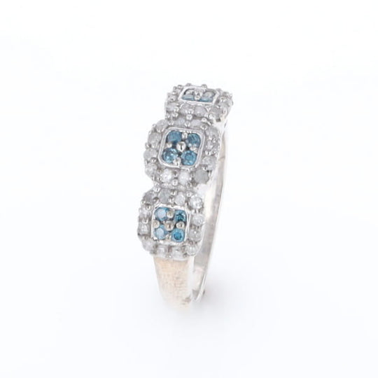 Triple Diamond Halo Ring
