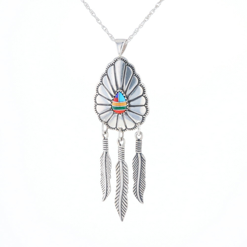 Native Feather Dangle Pendant