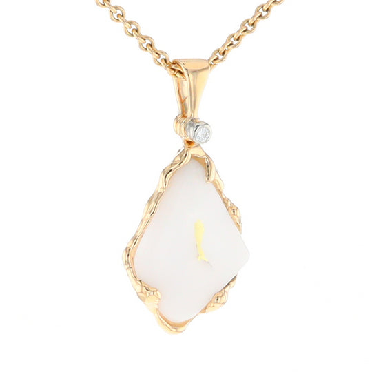 Gold Quartz Freeform Pendant (G2)