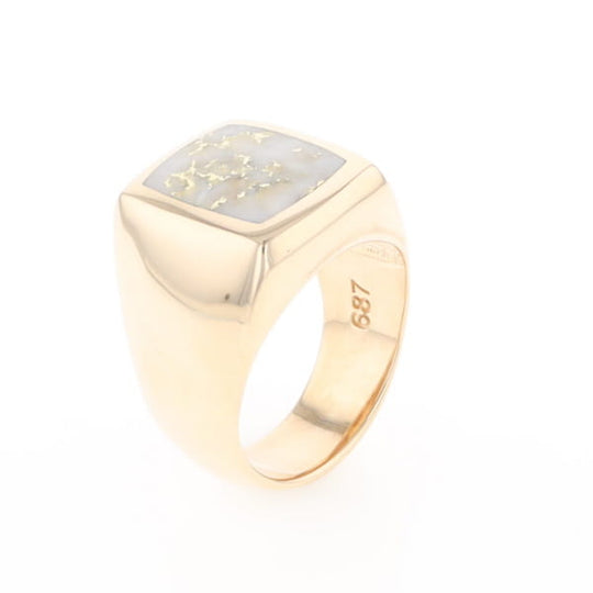 Natural Gold Quartz Men's Ring