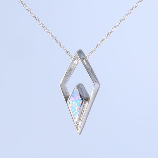 Opal Pendant Diamond Inlaid Design