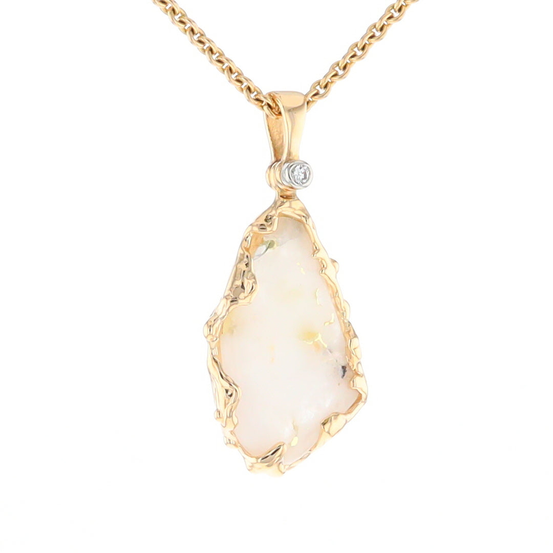 Gold Quartz Freeform Pendant  (G2)