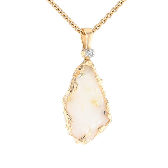 Gold Quartz Freeform Pendant  (G2)