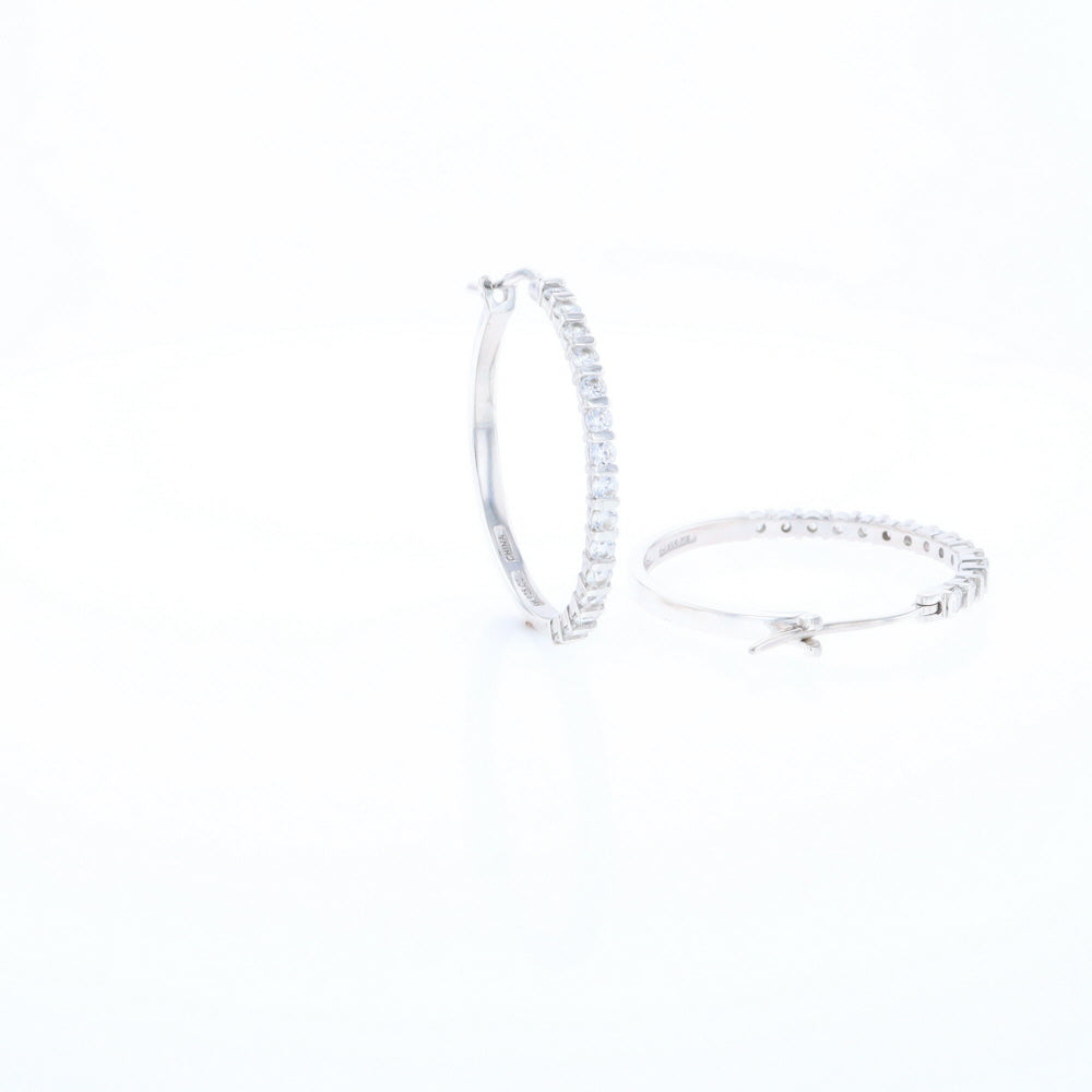 Cubic Zirconia Hoop Earrings