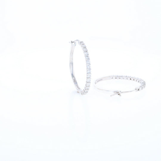 Cubic Zirconia Hoop Earrings