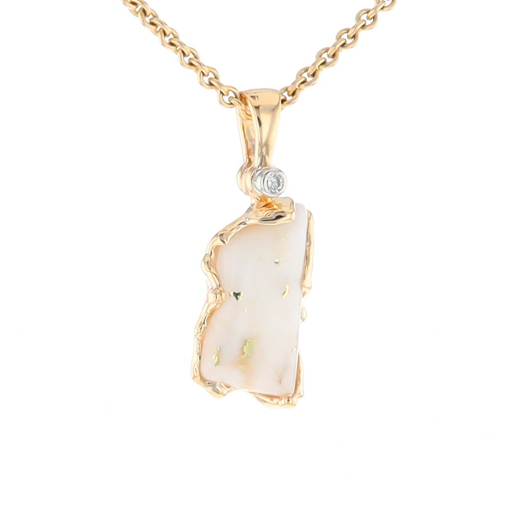 Gold Quartz Freeform Pendant  (G2)