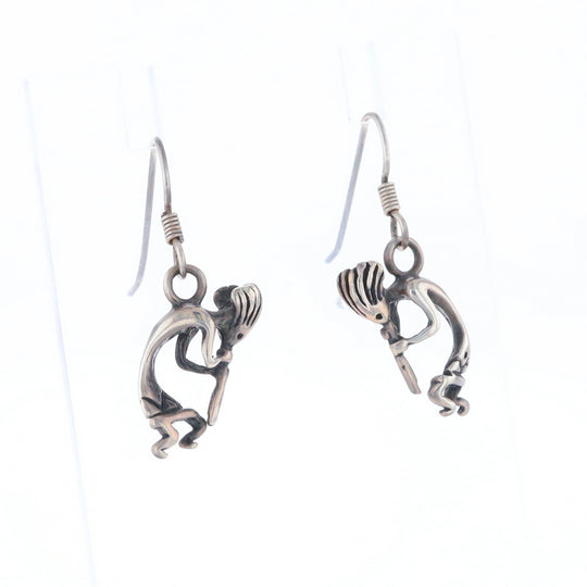 Silver Kokopelli Dangle Earrings