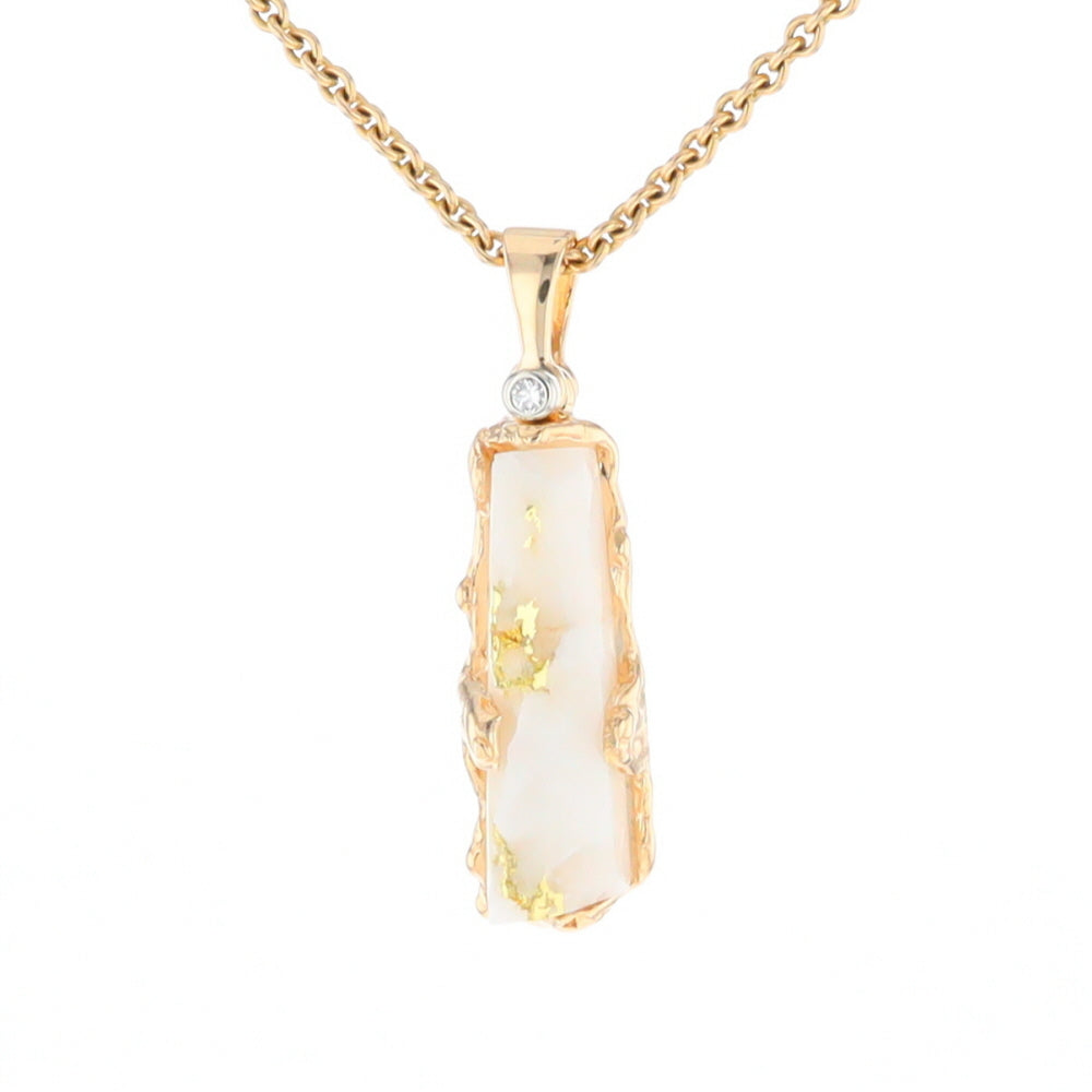 Gold Quartz Freeform Pendant - G1