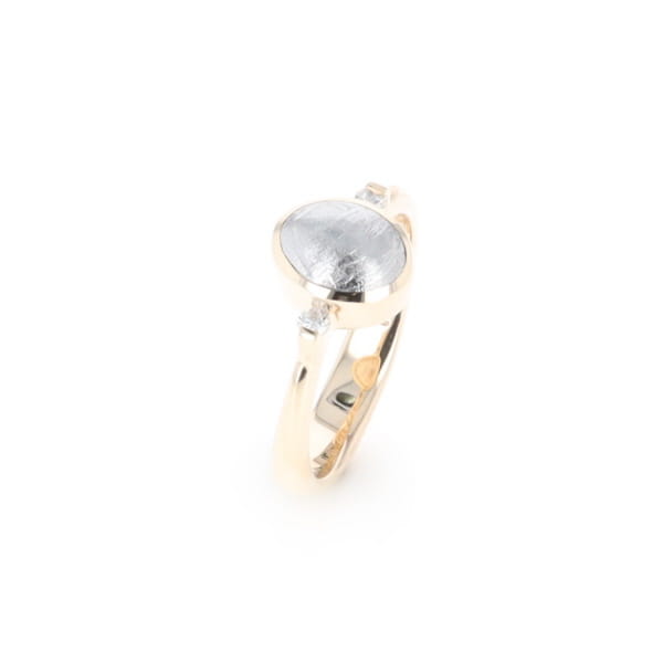 Meteorite Oval Inlay Ring