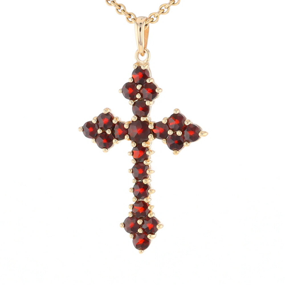 Vintage Garnet Cluster Cross