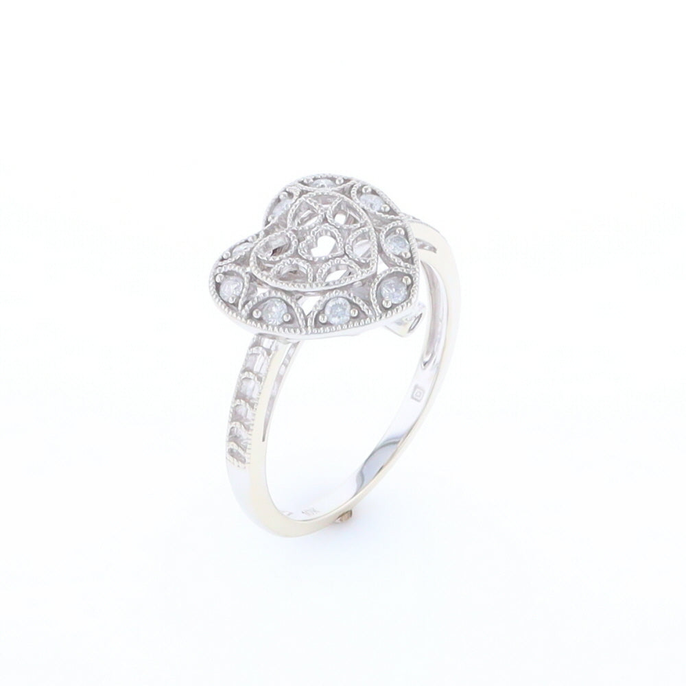Open Heart Filigree Ring