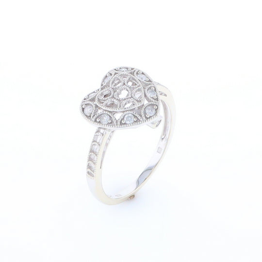 Open Heart Filigree Ring