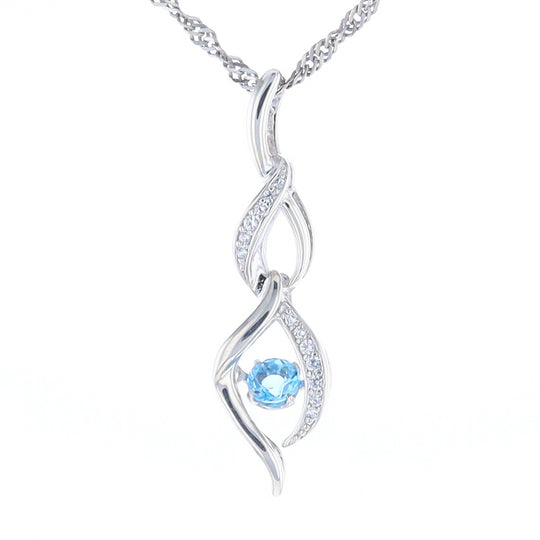 Floating Topaz Twisted Pendant